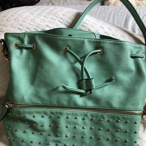 Mint green shoulder/back pack bucket bag